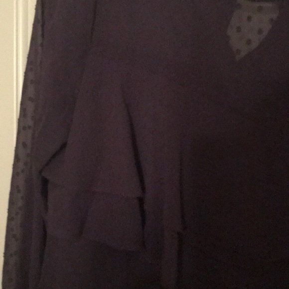 Chelsea28 ruffled polka dot purple top size small - Picture 10 of 12